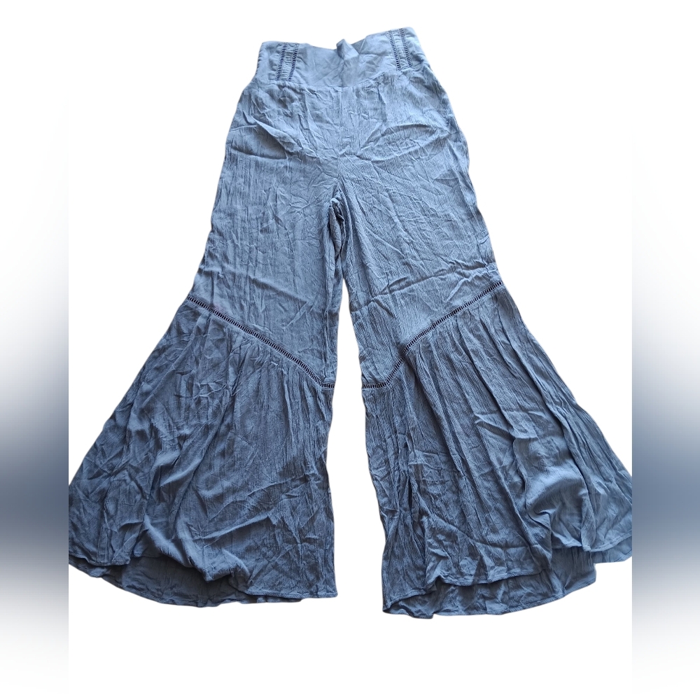 Blue Wide-Leg Pants